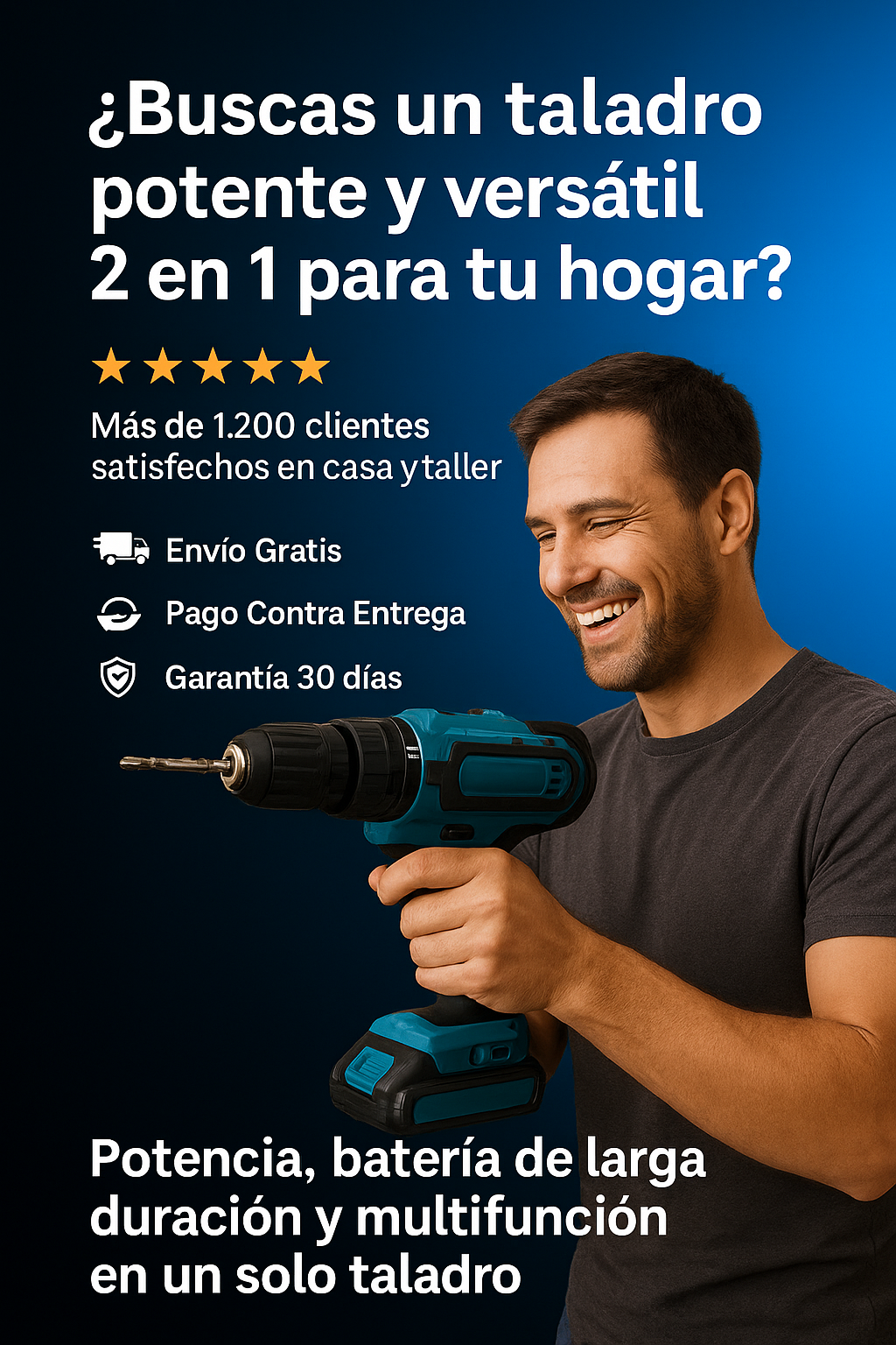 Taladro inalámbrico 2 Baterías