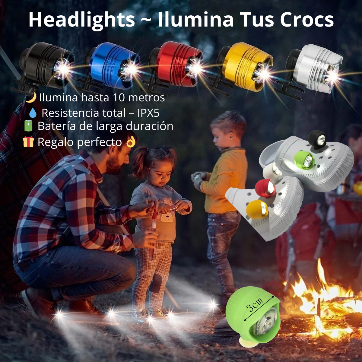 👌Croc Headlights 👌¡Convierte tus Crocs en el accesorio más cool y seguro de la noche! 🌙✨