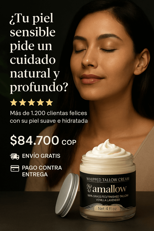 Cebo De Res Amallow Whipped Tallow, con aceites orgánicos de lavanda y vainilla.